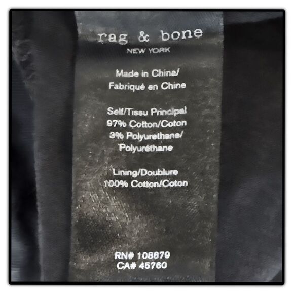 Rag & Bone Buckley Black Chino Pants - Picture 14 of 16